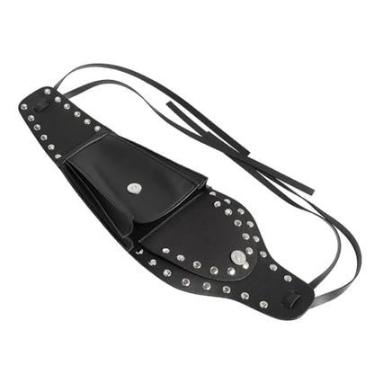 Motorcycle Leather Tank Chap Cover Panel Pad Bag For Harley Davidson 883 1200 XL Sportster, Black