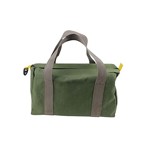 20 Inch Canvas Wide Mouth Tool Bag, Large Capacity Tool Storage Bags for Men, Small Tool Pouch, Tool Organizer Tote Bag for Storage Wrenches Pliers (Green - 20 inch) - color: Green - 20 inch