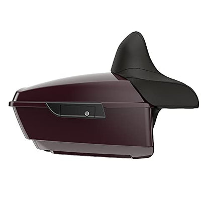 Advanblack US Stock Black Cherry King Tour Trunk Pack, Black Mount Bracket, Top Luggage Rack, Orange Trunk Pak Liners Fit for 09-Later Harley Touring, Road Glide, Street Glide Special, Electra Glide - color: Black Cherry