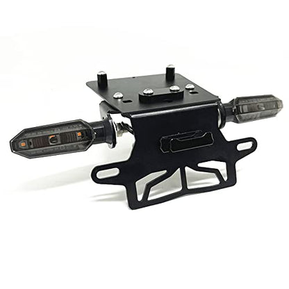 Grom Fender Eliminator Kit Compatible with Grom Tail Tidy 2022 2023 2024 MSX125 License Plate Holder Bracket with Rear Turn Signals & LED License Plate Light (Smoke) - color: Smoke