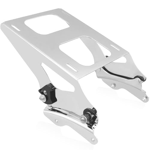 Luggage Rack 4 Point Docking Hardware Kit for Harley Detachable Tour Trunk Kit Two-Up Mounting Rack Compatible with Touring Road King Street Glide Road Glide Electra Glide 2014-2025 (Chrome) - color: 2014 UP Rack & Docking Chrome