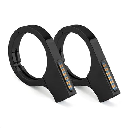 Motorcycle Turn Signals LED 51-54mm Front Fork Turn Signal Lights Indicator Clamps Amber Lamp 12V Fit for Harley Honda Yamaha Kawasaki Suzuki Indian Cafe Racer Chopper Bobber Custom - size: 51-54mm