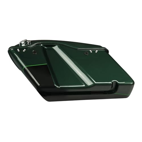 HR3 Deep Jade Pearl/Vivid Black Hard Saddlebags Compatible with 2015 Ultra Limited FLHTK (Replace for OEM) Fit for 2014-2023 Harley Touring Models - color: Deep Jade Pearl / Vivid Black