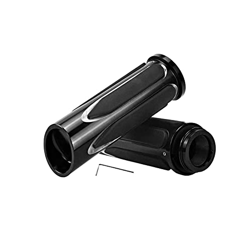 1" Electronic Throttle Defiance Handlebar Grips 25mm Hand Grips Fit for Harley Touring Street Glide Road King Road Glide Electra Glide - color: #5 Black&White