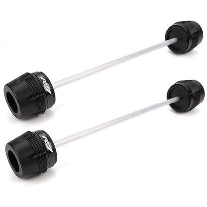 1Pair Compatible with YZF R7 2025 2024 2023 YZFR7 2022 2021 YZF-R7 Motorcycle Front Rear Fork Wheel Frame Slider Crash Protector Axle Slider Crash Pads (Black) - color: Black