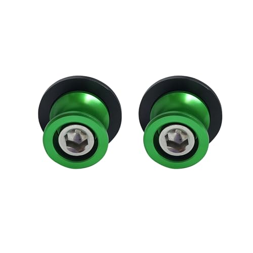 2pcs M8 X1.5 Motorcycle Swing Arm Spools Sliders CNC 8mm Swingarm Stand Screw Replacement for Honda Suzuki BMW Kawasaki（Green) - color: Green
