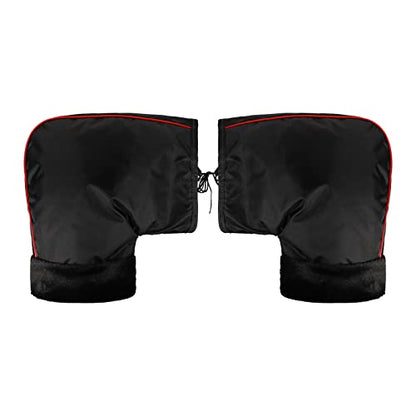 XGOPTS Winter Waterproof ATV Hand Muffs ATV Gloves Windproof Snowmobile Handlebar Covers Motorcycle Gloves Thicken Thermal Grip Handlebar Gauntlet Mitts Hand Warmer Covers - color: Black Small