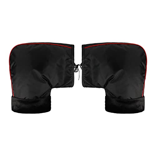 XGOPTS Winter Waterproof ATV Hand Muffs ATV Gloves Windproof Snowmobile Handlebar Covers Motorcycle Gloves Thicken Thermal Grip Handlebar Gauntlet Mitts Hand Warmer Covers - color: Black Small