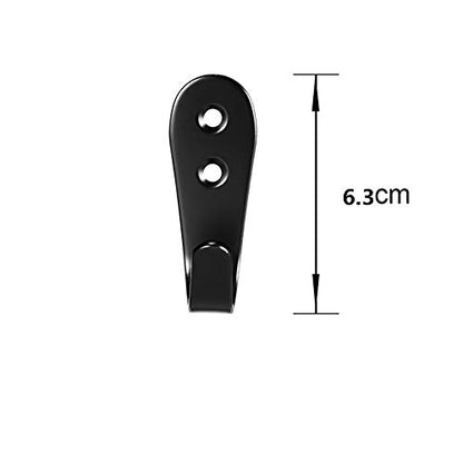 Flyisland Wall Hooks 8 Pcs, Coat Hooks Garage Hook Wall Mounted Hat Hangger Hooks Robe Hook Single Coat Hanger Heavy Duty (8 Pack, Black) - color: Black