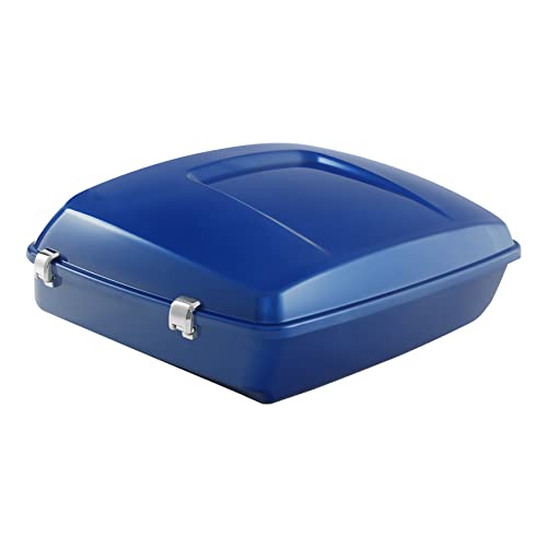 Electric Blue Chopped Trunk Backrest Detachable Two Up Mounting Rack Fit for Harley Trunk Touring Street Glide 14-25 Road King Road Glide Electra Glide CVO Models - color: Electric Blue Chopped Trunk Set #5