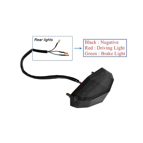 12V Universal 12 LED Motorcycle Rear Tail Light Brake Stop Running TAIL LIGHT Compatible With ATV Dirt Bike Dual Sport(Smoke) - color: Smoke