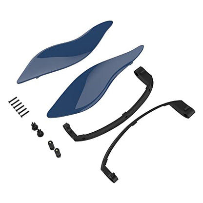 Advanblack Billiard Blue Side Wings Air Deflectors, Fairing Side Wing Windshield, Fairing Side Shield, Adjustable Wind Deflectors, Compatible for Harley Touring Street Electra Glide 2014-2023 - color: Billiard Blue