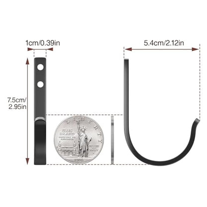 niffgaff Wall Outdoor Hooks for Hanging Coat - 22LB Screw in Metal Hanger Wall Mount, for Closet, Door, Bathrooms, Outside, for Towel, Backpack, Robe, Hat, Black 20 Pack - size: 20 Pack
