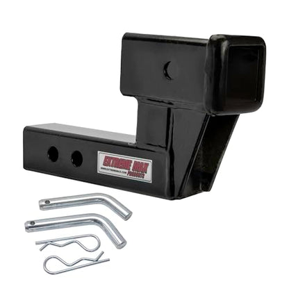 EXTAI Extreme Max 5001.6509 Solid Shank Receiver Extension - 4" Rise, Includes Two Hitch Pins, Black - size: 4" Rise
