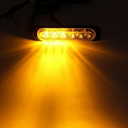 Riloer Amber/White Emergency Strobe Lights 1-Pack, High Brightness Hazard Flashing Strobe Light Bar for Off Road Vehicle, ATVs, Truck, Universal 6-LEDs 18W Surface Mount Warning Light