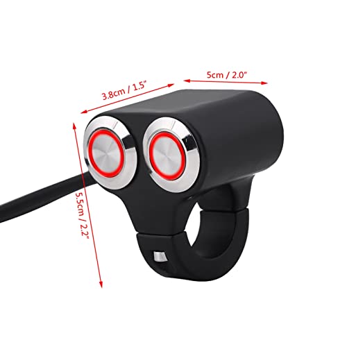 7/8inch 22mm Motorcycle Switch Handlebar, Motorbike Handlebar On/Off Grip Switches Brake Fog Headlight Handle Self-Return/Manual-Return Switch(B: Manual-Return)