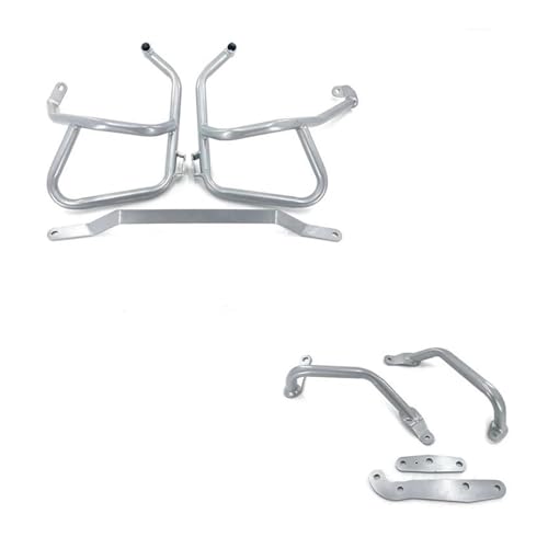 Frame Protector Crash Slider Motorcycle Highway Crash Bar Protector for Ducati Multistrada V4 V4S 2020-2024 Engine Guard Bumper Falling Crash Protector(Silver) - color: Silver