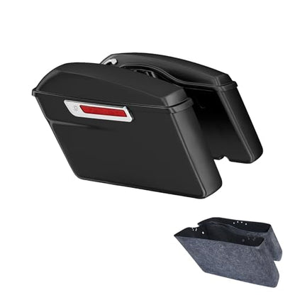XFMT Motorcycle Saddlebags Hard Saddle Bags W/Chrome Latches & Liners For Harley Touring Road King Street Glide Road Glide Electra Glide 2014-2024, Matte Black - color: Standard-Matte Black