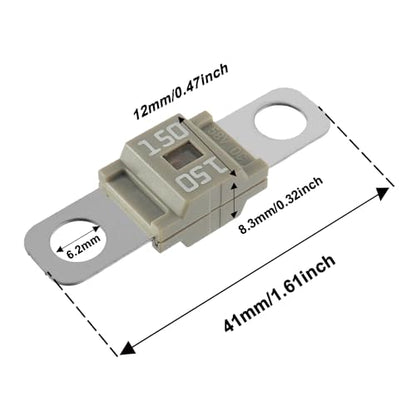 BOJACK 150 Amp AMI/Midi Fuse Holders and High Current Bolt-on Midi Fuses 150A for Cars Trucks Vehicles (Pack of 2 - style: 150 A