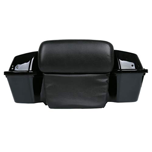 TCMT Razor Motorcycle Trunk Box Backrest Pad Fit For Harley Touring 1997-2013 Road Glide Street Glide Electra Glide Road King(Black Latches) Pack Trunk - color: BLack Lacthes Trunk+Backrest