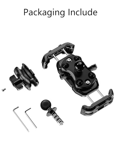 Kewig Motorcycle Fork Stem Phone Mount with Vibration Dampener, Adjustable Heavy Duty Motorcycle Phone Mount Holder Fit Stem Tube 12mm-25.4mm in Diameter, Compatibe with 5.4-7.2" Cellphone