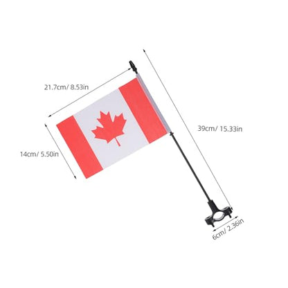 BESPORTBLE Adjustable Bike Flagpole Handlebar Mount for 0.63-0.98" Bar - 3 Sets Cycling Safety Flags USA Canada Mexico - Bicycle Motorcycle Riding Accessories