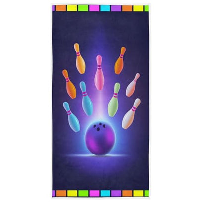Naanle Chic Colors Bowling Balls Print Soft Absorbent Guest Hand Towels for Bathroom, Hotel, Gym and Spa (16 x 30 Inches) - color: Bowling Bowl