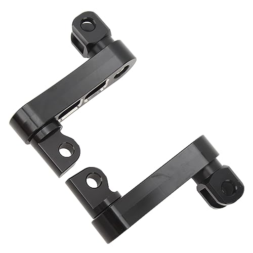 Motorcycle Foot Peg Highway Bracket – 360° Adjustable Aluminum Extension for Touring (Black White) - color: Black White