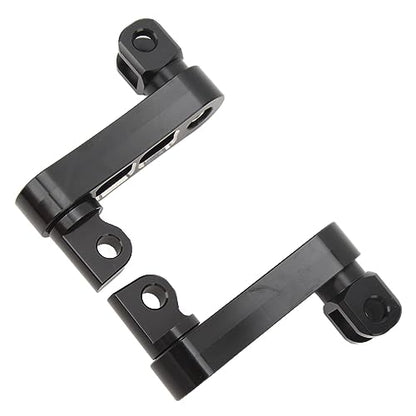 Motorcycle Foot Peg Highway Bracket – 360° Adjustable Aluminum Extension for Touring (Black White) - color: Black White