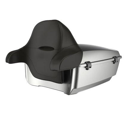 Advanblack 2025 Road Glide King Tour Trunk Pack Black Latch Wrap-Around Backrest Compatible with 1997-2025 Harley Touring Road Glide, Street Glide, Electra Glide (Mercury Silver) - color: Mercury Silver