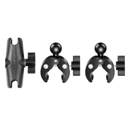 Double Mount Clamp for Action Camera, PULUZ Super Clamp Adapter Double Head Multifunction Holder for Motorcycle, Photography Light Fixture Bracket,Umbrella,Selfie Stick,Reflector - style: Double Mount Clamp