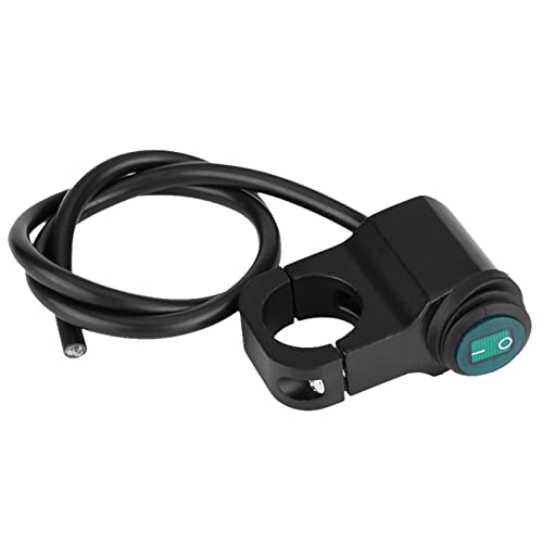 Motorcycle Handlebar Switch, 12V 16A, Universal 22mm, Waterproof ON Off Push Button for Headlight Fog Spot Light