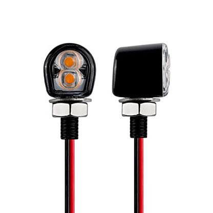 mini led turn signals motorcycle blinkers dirt bike Rear front turn signals universal bullet signal lights suitable for honda harley suziki motorcycles (TURN02) - color: 2 led chips