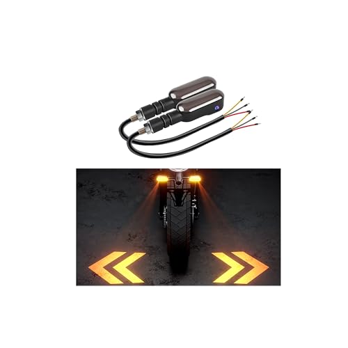 2 PCS LED Turn Signal Lights Projector for Motorcycle,27 Lighting Modes RGB Flowing Daytime Running Lights,Motorcycle Turn Signal Lights with Arrow Projection - color: Style B