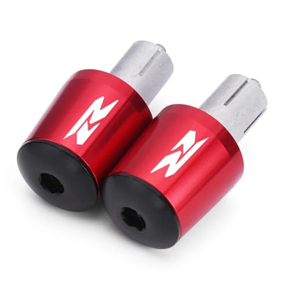 Motorcycle Handlebar End Plugs - Bar Ends Grips with Counterweight, Anti-Vibration Stabilizer, Crash Protector Slider Compatible with GSXR 125/150/250/600/750/1000 & GSR 750/600/400 - color: Red