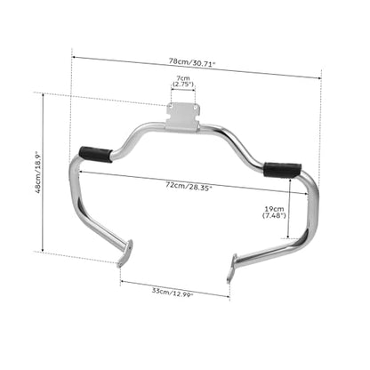 XMT-MOTO Chrome Engine Guard Crash Bar Fit for Yamaha Vstar 400 Classic Dragstar 400/650 Classic 1998-2016 Fit for Yamaha Vstar 400/650 Custom Dragstar 400/650 Custom 1997-2016