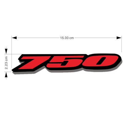 Awonderful Motorcycle Fairing Sticker Decal, Reflective Vinyl Decal for GSXR750 with Strong Stickiness 750 (Red) - color: Red