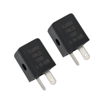2Pcs 12V Flasher Relay 2 Pin Motorcycle Flasher Relay Led Indicator Relay Audible Beeping Turn Signal Relay for Motorcycle, 0.1-150W Load Capacity