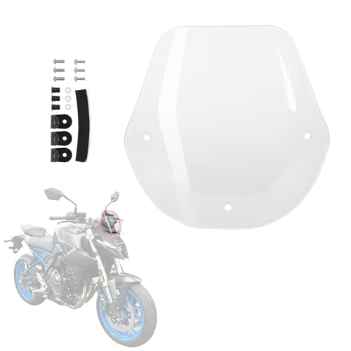 Motorcycle Windscreen PC Plastic Front Fairing Windscreen Wind Screen Windshield Spoiler Air Deflector Compatible with Suzuki GSX-8S 2024-2025 (Clear) - color: Clear