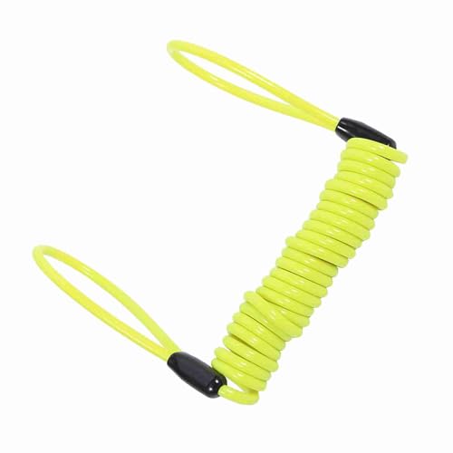VGEBY Motorcycle Reminder Cable, Bike Alarm Disc Lock Antitheft Security Spring Reminder Coil Cable for Motorbike Scooter Bike Lock Alert (Color : Yellow)