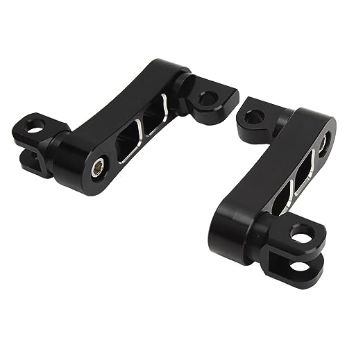 Motorcycle Foot Peg Highway Bracket – 360° Adjustable Aluminum Extension for Touring (Black White) - color: Black White