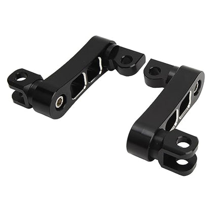 Motorcycle Foot Peg Highway Bracket – 360° Adjustable Aluminum Extension for Touring (Black White) - color: Black White