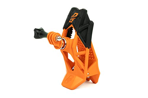 Dango Design Gripper Mount for GoPro/Osmo/Insta360 | Universal Helmet Clamp Mount for Action Cameras | Dirtbike, Motocross, Enduro, Motorcycle, and ATV Helmets | Action Orange - color: Action Orange