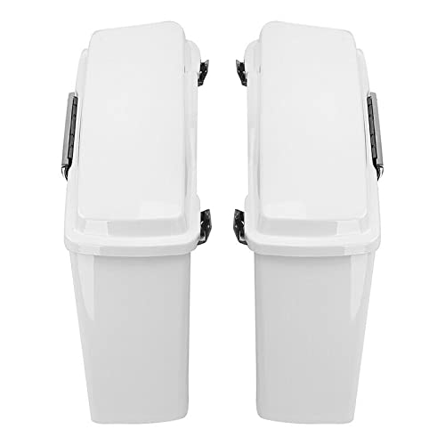 TCMT Hard Saddle bags Saddlebag Trunk & Liners Carpet Insert Fits For Harley Touring Road King Road Street Glide Ultra Classic FLHT FLHR FLHX 1994-2013 - color: White Chrome Latches#B