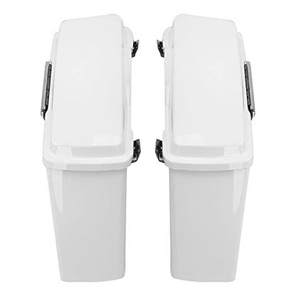 TCMT Hard Saddle bags Saddlebag Trunk & Liners Carpet Insert Fits For Harley Touring Road King Road Street Glide Ultra Classic FLHT FLHR FLHX 1994-2013 - color: White Chrome Latches#B