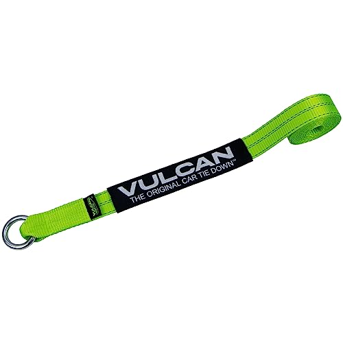 VULCAN Wheel Dolly Tire Harness with Universal O-Ring - 2 Inch x 96 Inch - 4 Pack - High-Viz - 3,300 Pound Safe Working Load - Straps Only - Ratchets Sold Separately - color: High-Viz Green