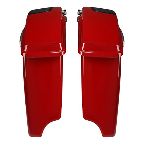 HR3 Billiard Red/Vivid Black 4" Stretched Hard Saddlebags w/Speaker Lids Compatible with 2021 Road Glide Special FLTRXS (Replace for OEM) - color: Billiard Red / Vivid Black