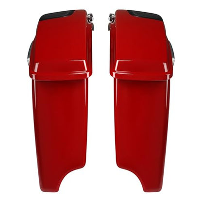 HR3 Billiard Red/Vivid Black 4" Stretched Hard Saddlebags w/Speaker Lids Compatible with 2021 Road Glide Special FLTRXS (Replace for OEM) - color: Billiard Red / Vivid Black
