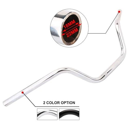 AnXin Motorcycle 7/8" Drag Handlebars High-Rise Tracker Handle Bars Universal For Sportster XL 883 1200 Cruiser Bobber Custom Chopper Softail Dyna Tour Glide Road CG125 Chrome - color: chrome