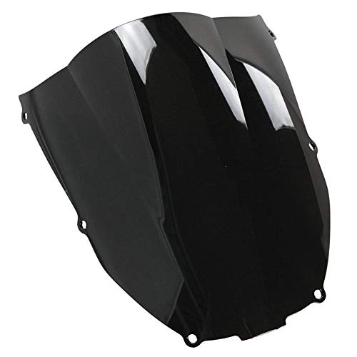 Motorcycle Double Bubble Smoke Windshield for Kawasaki ZX6R 636 2003 2004 ZX-6R 03 04 ZX636 ABS Plastic Windshield Windscreen Black - color: 2
